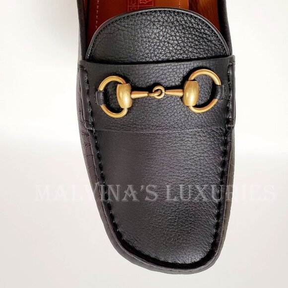 GUCCI SHOES MENS DRIVER HORSEBIT MOCCASINS BLACK LEATHER LOAFERS sz 11G 11.5 - Picture 11 of 16